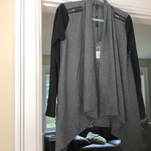 Renee C open Cardi zipper details NWT L